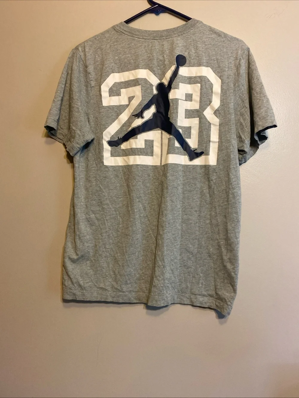 Nike Jordan CW0799 Gray Mens Small‎ AJ13 Legacy 23 Double Sided Graphic T Shirt